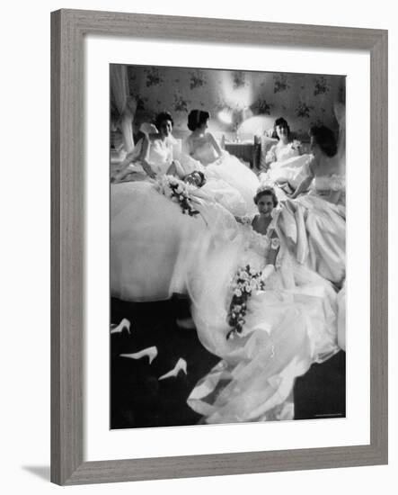 Queens and Their Attendants Resting Between Dances During the Chattanooga Cotton Ball-Grey Villet-Framed Photographic Print