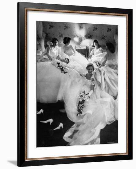 Queens and Their Attendants Resting Between Dances During the Chattanooga Cotton Ball-Grey Villet-Framed Photographic Print