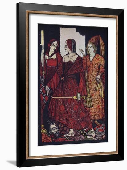 'Queens Who Cut the Bogs of Glanna, Judith of Scripture, and Glorianna', 1910-Harry Clarke-Framed Giclee Print