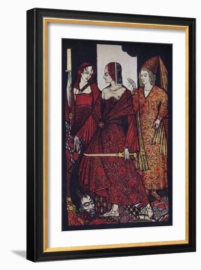 'Queens Who Cut the Bogs of Glanna, Judith of Scripture, and Glorianna', 1910-Harry Clarke-Framed Giclee Print