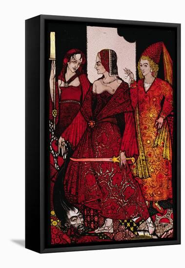 "Queens Who Cut the Hogs of Glanna..." Illustration by Harry Clarke from 'Queens' by J.M. Synge-Harry Clarke-Framed Premier Image Canvas