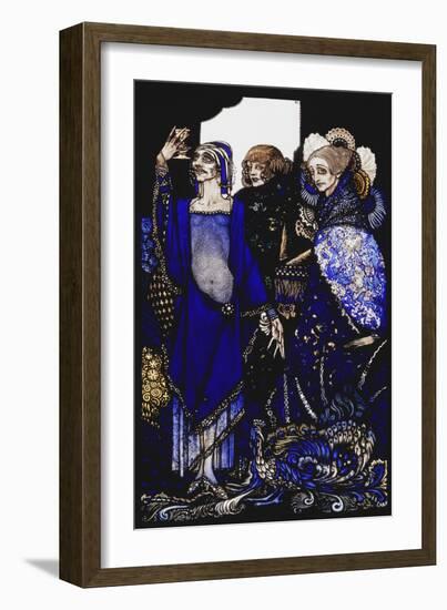 Queens Who Wasted the East by Proxy....'. 'Queens', Nine Glass Panels Acide-Harry Clarke-Framed Giclee Print