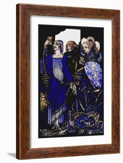 Queens Who Wasted the East by Proxy....'. 'Queens', Nine Glass Panels Acide-Harry Clarke-Framed Giclee Print