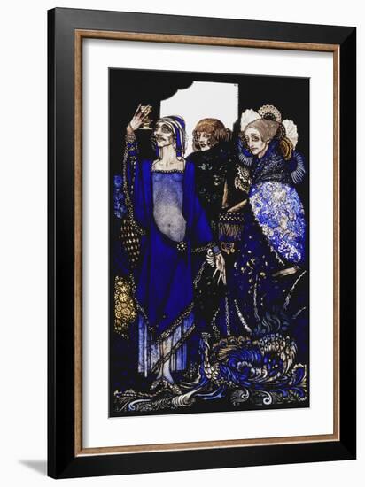 Queens Who Wasted the East by Proxy....'. 'Queens', Nine Glass Panels Acide-Harry Clarke-Framed Giclee Print