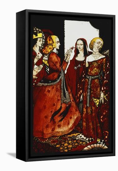 Queens Whose Finger Once Did Stir Men'. 'Queens', Nine Glass Panels Acided, Stained and Painted,…-Harry Clarke-Framed Premier Image Canvas