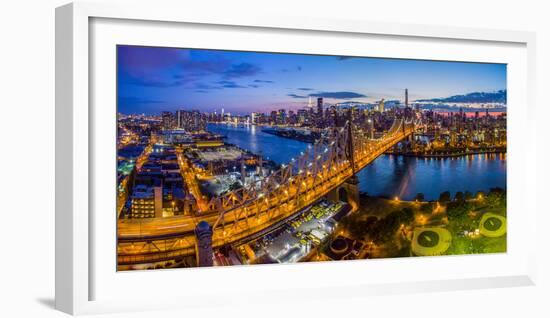 Queensboro Bridge at dusk, Midtown Manhattan, New York City, New York State, USA-null-Framed Photographic Print