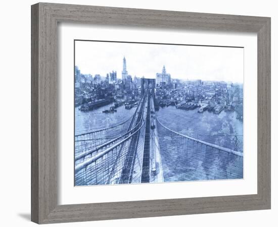 Queensboro Bridge, Long Island, 1935 - Blueprint-The Chelsea Collection-Framed Giclee Print