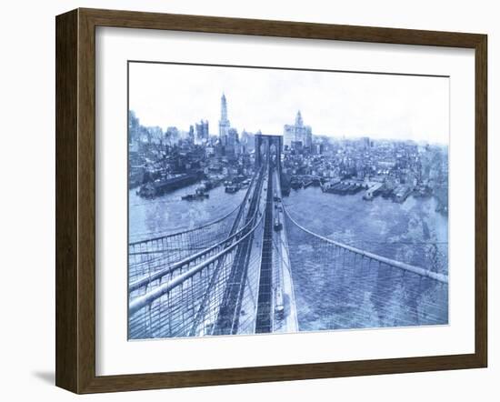 Queensboro Bridge, Long Island, 1935 - Blueprint-The Chelsea Collection-Framed Giclee Print