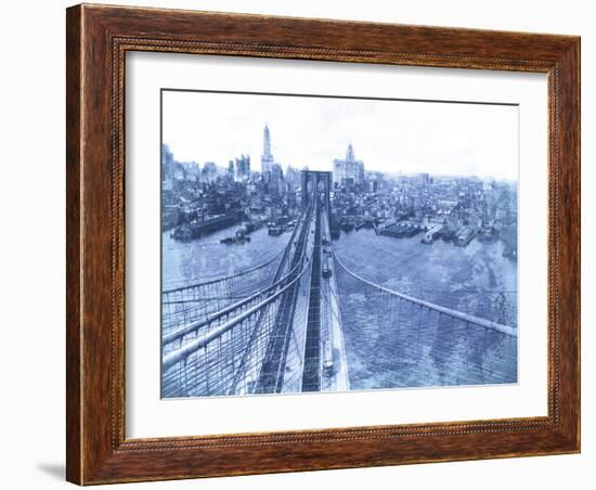 Queensboro Bridge, Long Island, 1935 - Blueprint-The Chelsea Collection-Framed Giclee Print