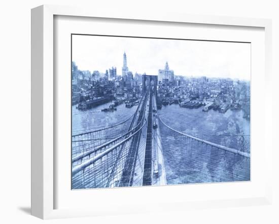 Queensboro Bridge, Long Island, 1935 - Blueprint-The Chelsea Collection-Framed Giclee Print