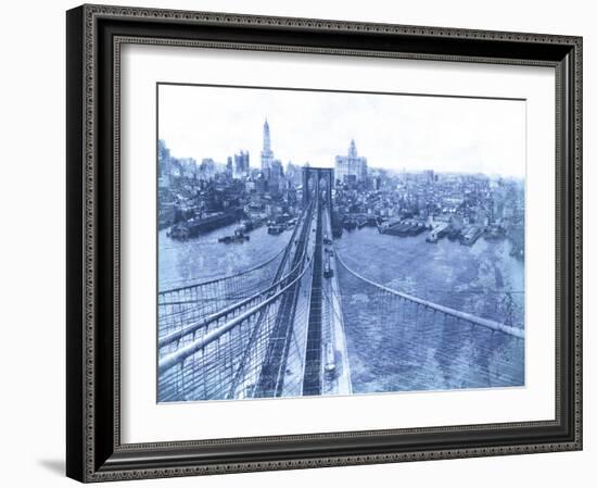 Queensboro Bridge, Long Island, 1935 - Blueprint-The Chelsea Collection-Framed Giclee Print