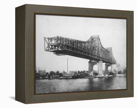 Queensboro Bridge under Construction-null-Framed Premier Image Canvas