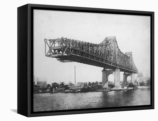 Queensboro Bridge under Construction-null-Framed Premier Image Canvas