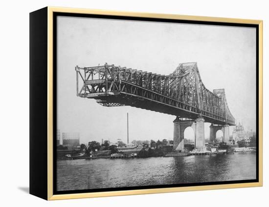 Queensboro Bridge under Construction-null-Framed Premier Image Canvas