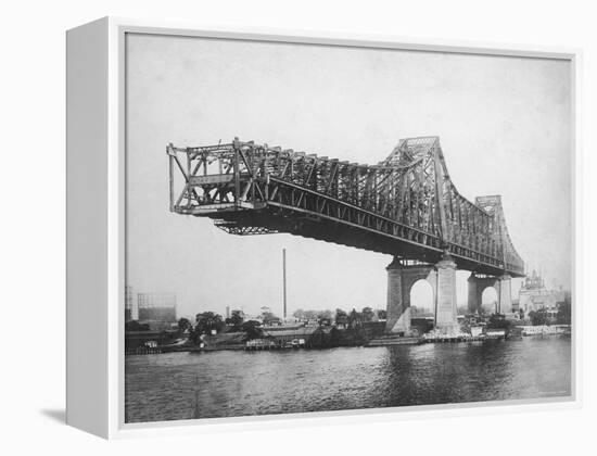 Queensboro Bridge under Construction-null-Framed Premier Image Canvas