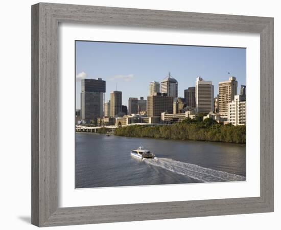 Queensland, Brisbane, View Along Brisbane River Toward City's Central Business District, Australia-Andrew Watson-Framed Photographic Print