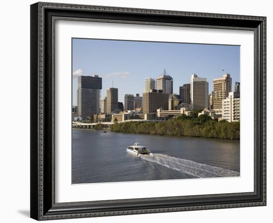 Queensland, Brisbane, View Along Brisbane River Toward City's Central Business District, Australia-Andrew Watson-Framed Photographic Print