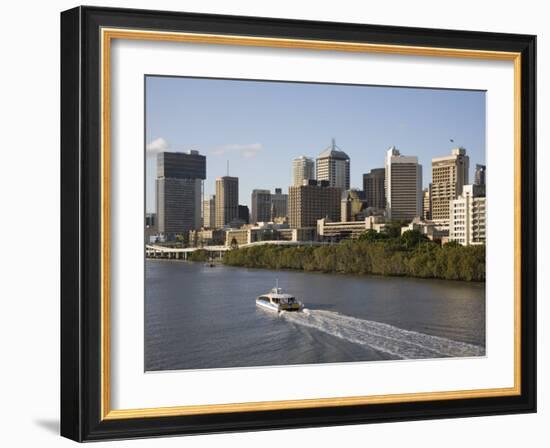 Queensland, Brisbane, View Along Brisbane River Toward City's Central Business District, Australia-Andrew Watson-Framed Photographic Print