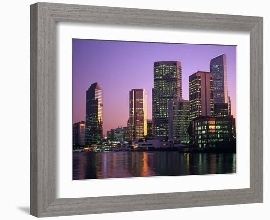 Queensland, Brisbane, View of the Business District at Dusk, Australia-Paul Harris-Framed Photographic Print