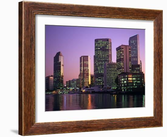 Queensland, Brisbane, View of the Business District at Dusk, Australia-Paul Harris-Framed Photographic Print