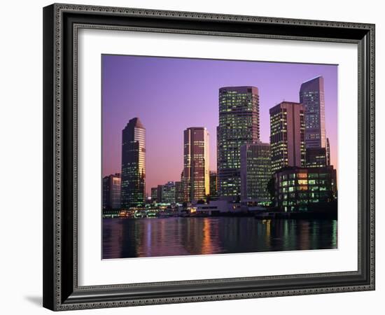 Queensland, Brisbane, View of the Business District at Dusk, Australia-Paul Harris-Framed Photographic Print