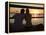 Queensland, Fraser Island, A Couple with Video Camera in Hand Watch Sunset from a Pier, Australia-Andrew Watson-Framed Premier Image Canvas