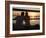 Queensland, Fraser Island, A Couple with Video Camera in Hand Watch Sunset from a Pier, Australia-Andrew Watson-Framed Photographic Print