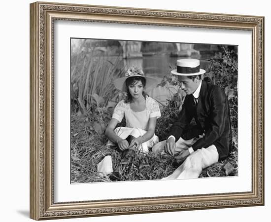 Quelle joie by vivre by Rene Clement with Barbara Lass and Alain Delon, 1961 (b/w photo)-null-Framed Photo