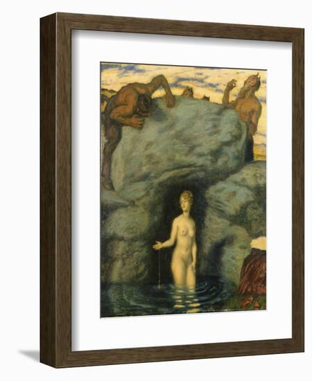 Quellnymphe von Faunen belauscht. 1911-Franz von Stuck-Framed Giclee Print