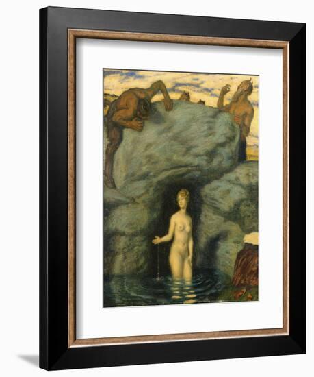 Quellnymphe von Faunen belauscht. 1911-Franz von Stuck-Framed Giclee Print