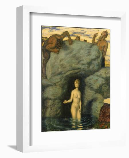 Quellnymphe von Faunen belauscht. 1911-Franz von Stuck-Framed Giclee Print