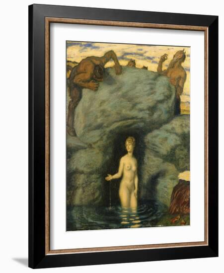 Quellnymphe von Faunen belauscht. 1911-Franz von Stuck-Framed Giclee Print