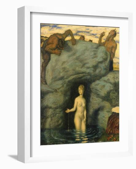 Quellnymphe von Faunen belauscht. 1911-Franz von Stuck-Framed Giclee Print