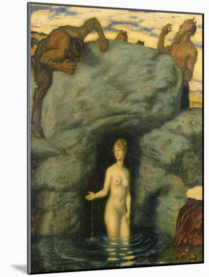 Quellnymphe von Faunen belauscht. 1911-Franz von Stuck-Mounted Giclee Print