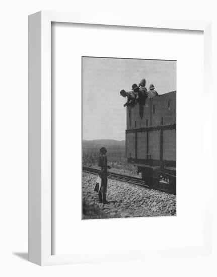 'Questioning a Zulu to the Whereabouts of the Boers', 1902-Unknown-Framed Photographic Print