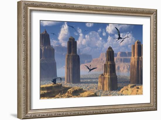 Quetzalcoatlus Dwelling Place-null-Framed Art Print