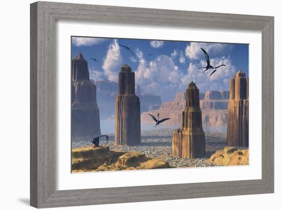 Quetzalcoatlus Dwelling Place-null-Framed Art Print