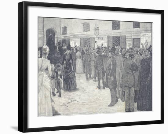 Queue at the Door of the Gallery at La Scala Theatre in Milan for the Opening Night of Othello-null-Framed Giclee Print