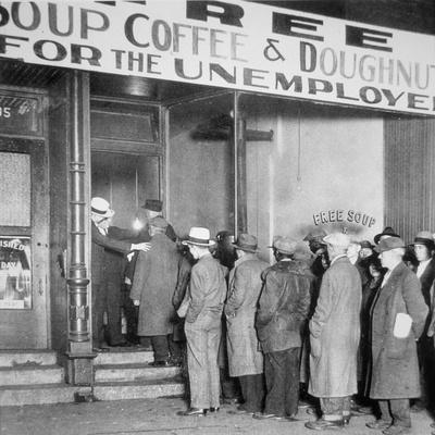 'Queue for a Soup Kitchen for the Unemployed in Chicago, C.1933