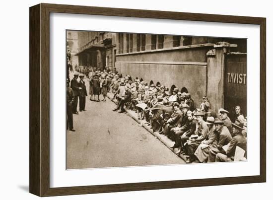 Queuing in Floral Street for Tickets for a Performance at the Royal Opera House, Covent Garden-English Photographer-Framed Giclee Print