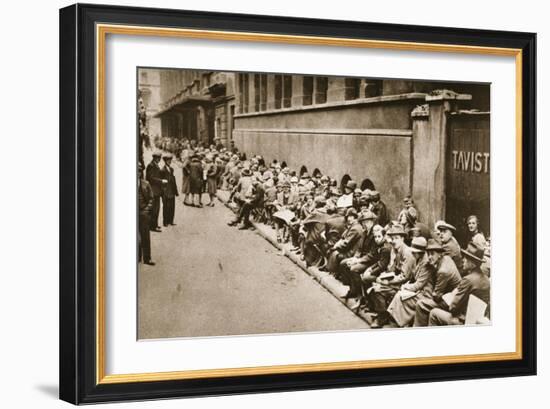 Queuing in Floral Street for Tickets for a Performance at the Royal Opera House, Covent Garden-English Photographer-Framed Giclee Print