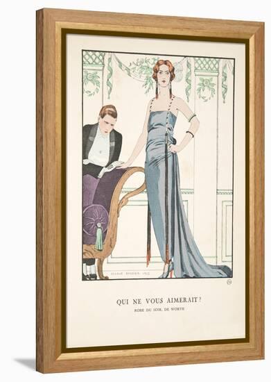 Qui Ne Vous Aimerait?, from a Collection of Fashion Plates, 1922 (Pochoir Print)-Georges Barbier-Framed Premier Image Canvas