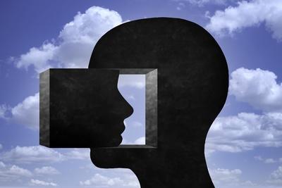 Human Head Looking Inward Photographic Print - quickshooting | Art.com