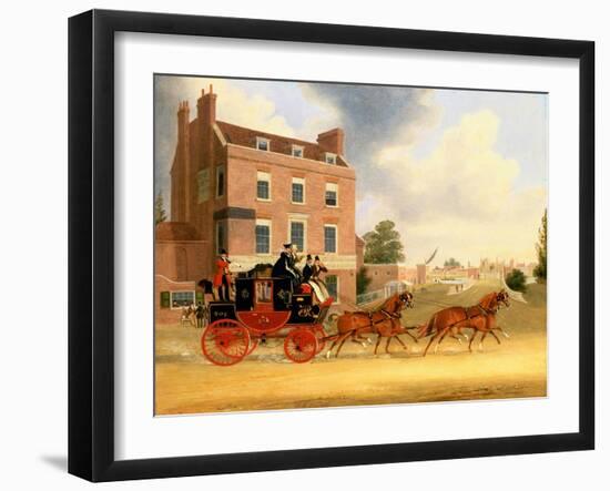 Quicksilver Royal Mail Passing the Star and Garter at Kew Bridge, 1835-James Pollard-Framed Giclee Print