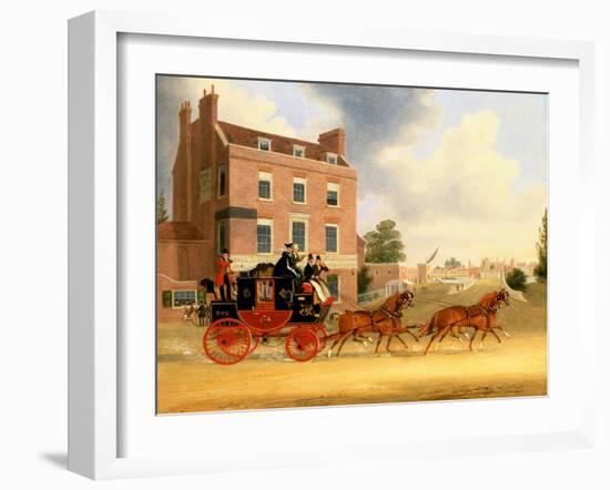 Quicksilver Royal Mail Passing the Star and Garter at Kew Bridge, 1835-James Pollard-Framed Giclee Print