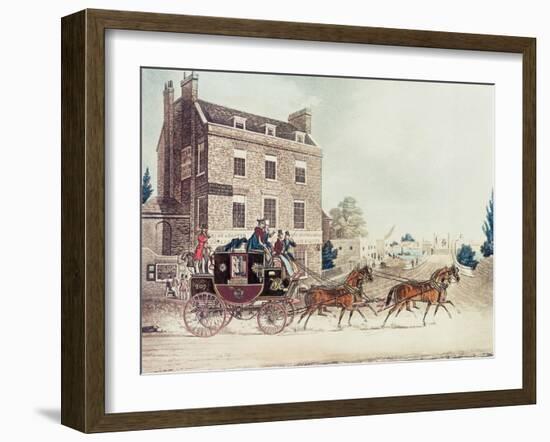 Quicksilver Royal Mail Passing the Star and Garter at Kew Bridge, 1835-James Pollard-Framed Giclee Print