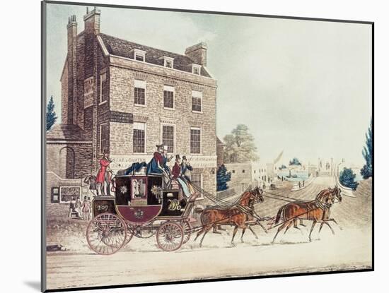 Quicksilver Royal Mail Passing the Star and Garter at Kew Bridge, 1835-James Pollard-Mounted Giclee Print