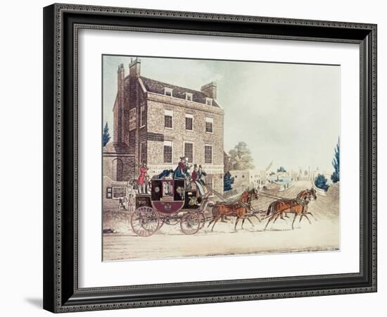 Quicksilver Royal Mail Passing the Star and Garter at Kew Bridge, 1835-James Pollard-Framed Giclee Print