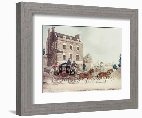 Quicksilver Royal Mail Passing the Star and Garter at Kew Bridge, 1835-James Pollard-Framed Giclee Print