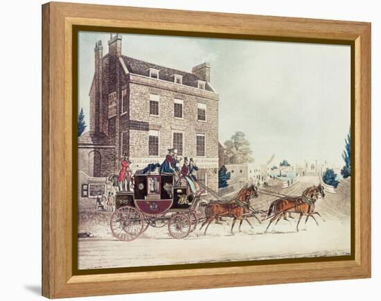 Quicksilver Royal Mail Passing the Star and Garter at Kew Bridge, 1835-James Pollard-Framed Premier Image Canvas